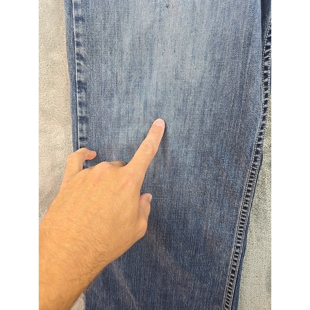 Levi's Silver Tab Jeans Mens Fit 36x27 Blue Distressed True Boot‎ Straight - Picture 12 of 16